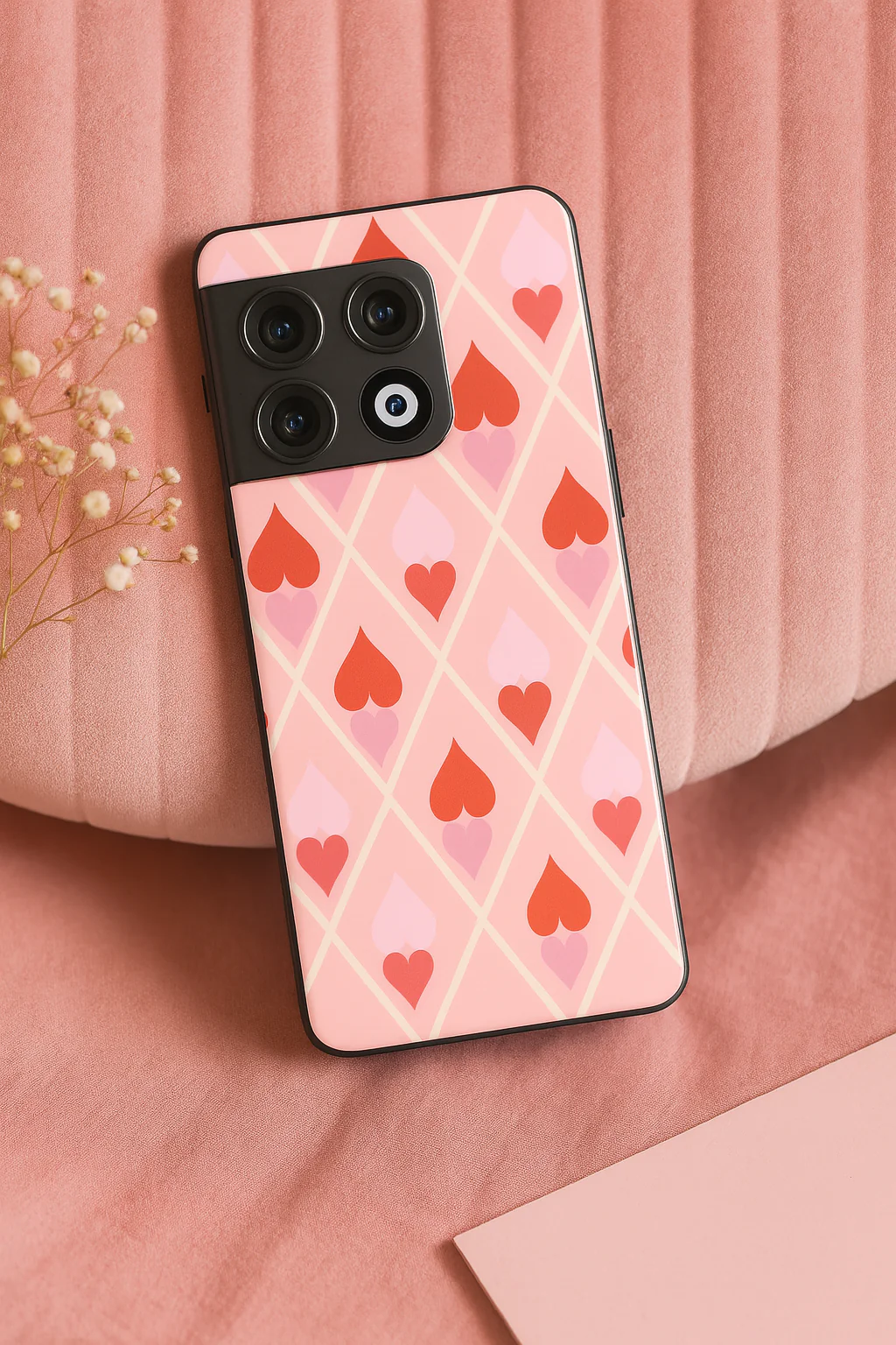 Hearts Play Premium Glass Back Cover For One Plus 13, 12, 11, 10, Nord Series - Image 2