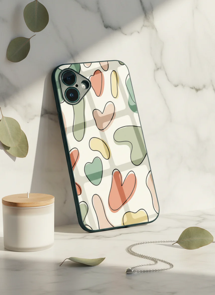 Heartsy Abstract Premium Glass Back Cover For iPhone 11-17 Models - Image 12