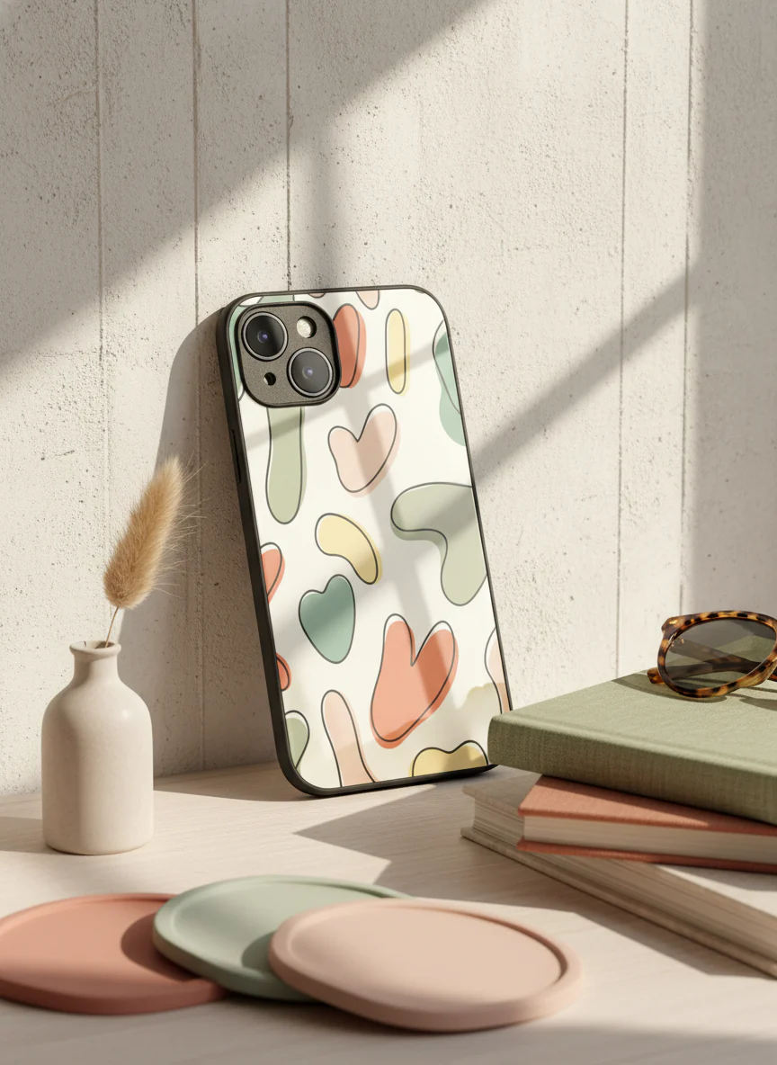 Heartsy Abstract Premium Glass Back Cover For iPhone 11-17 Models - Image 3