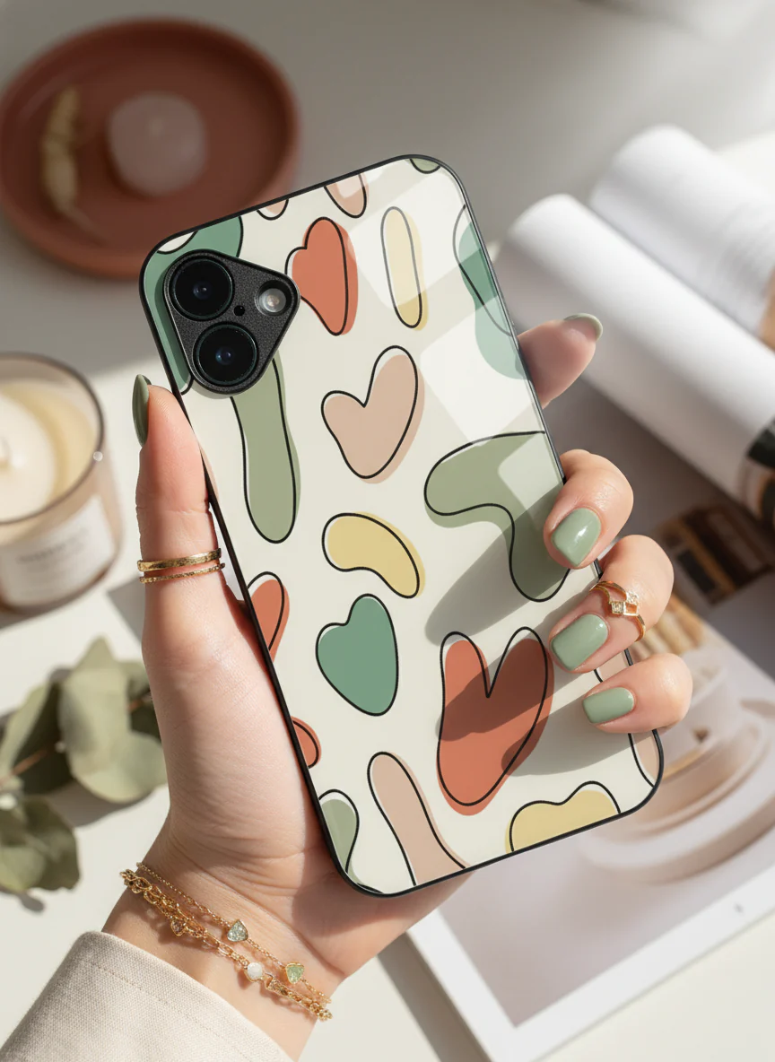 Heartsy Abstract Premium Glass Back Cover For iPhone 11-17 Models - Image 4