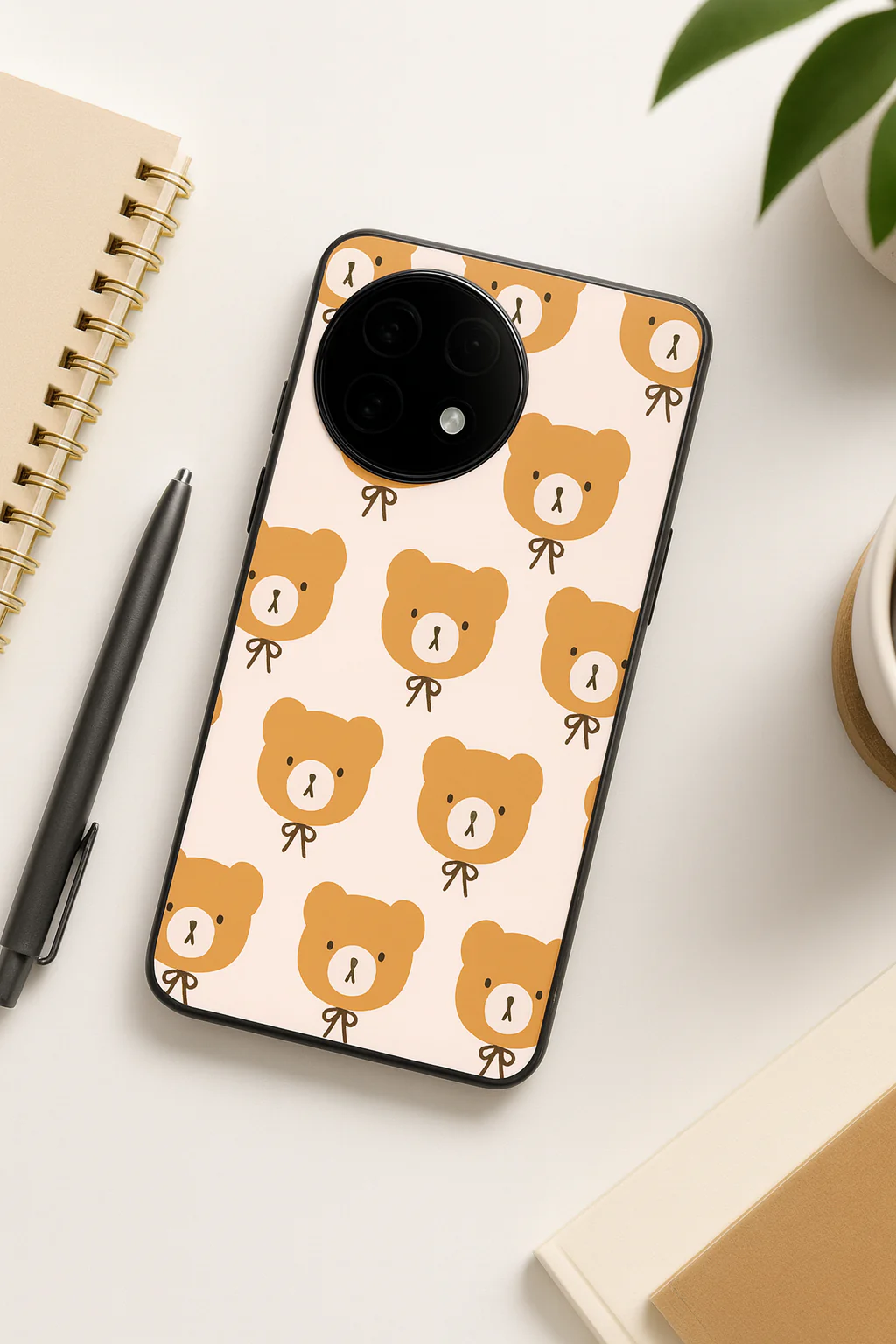 Hello Teddy Glass Back Cover For One Plus 13, 12, 11, 10, Nord Series - Image 3