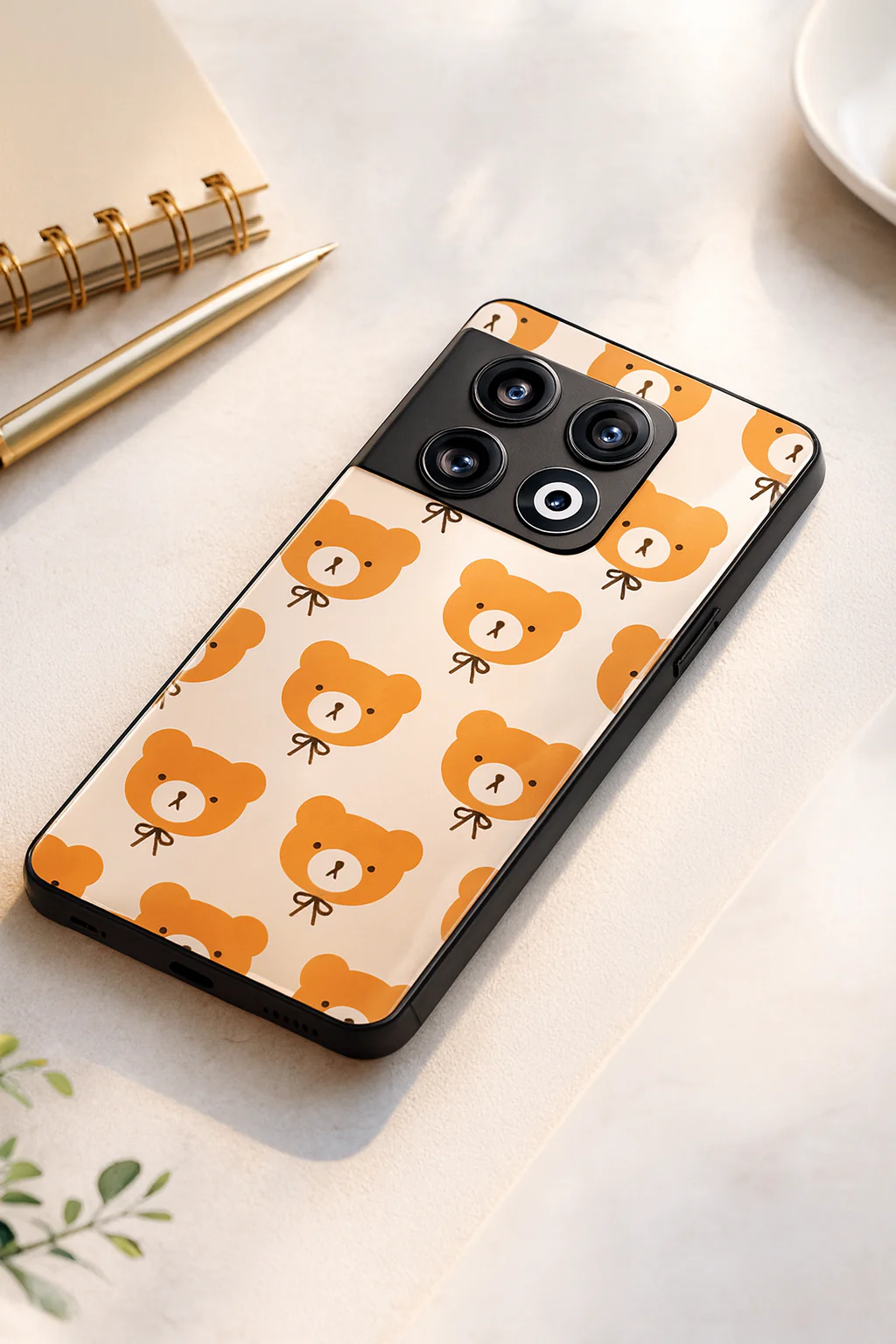 Hello Teddy Glass Back Cover For One Plus 13, 12, 11, 10, Nord Series - Image 4