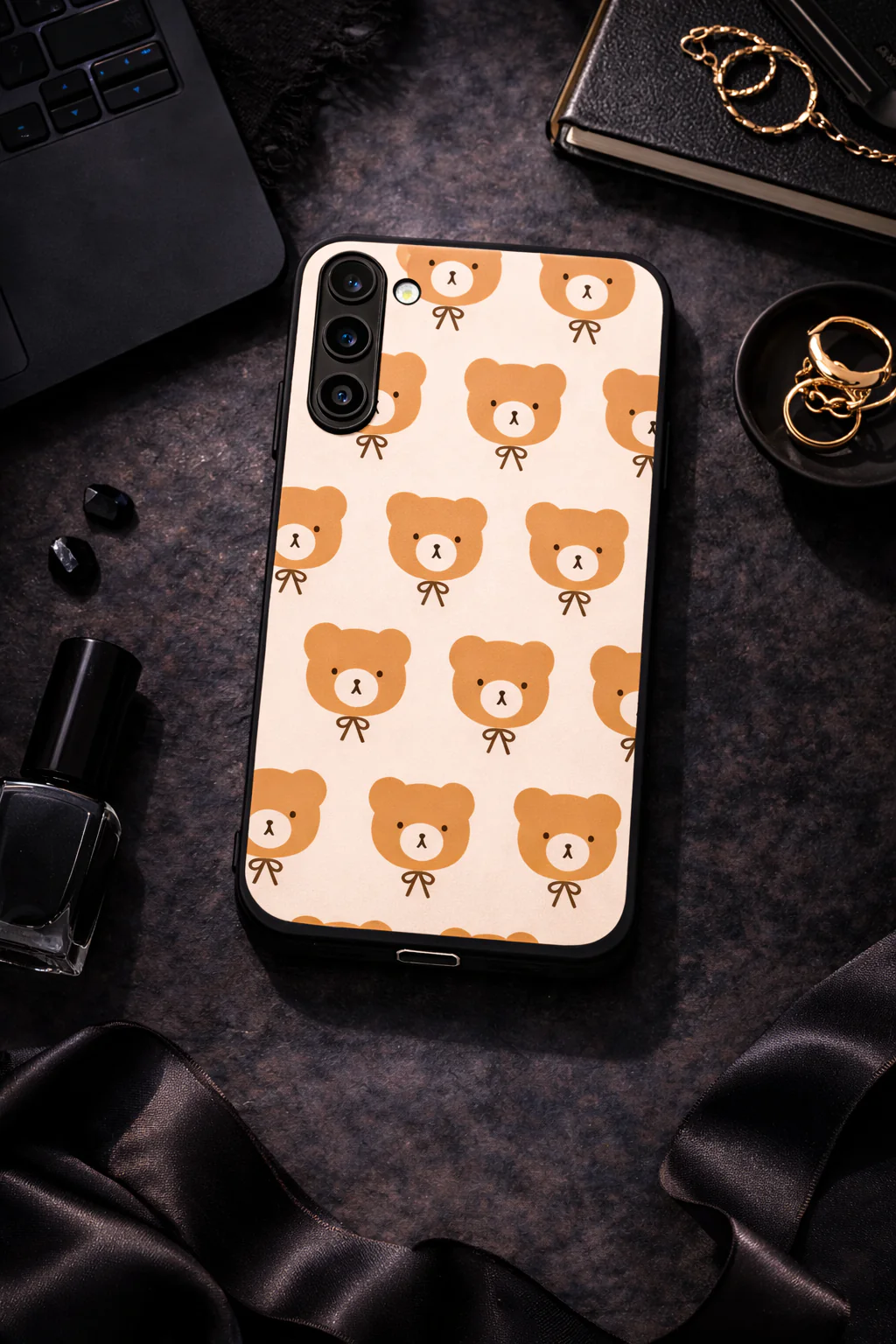 Hello Teddy Premium Glass Back Cover For Galaxy S, A, M & F Series - Image 2