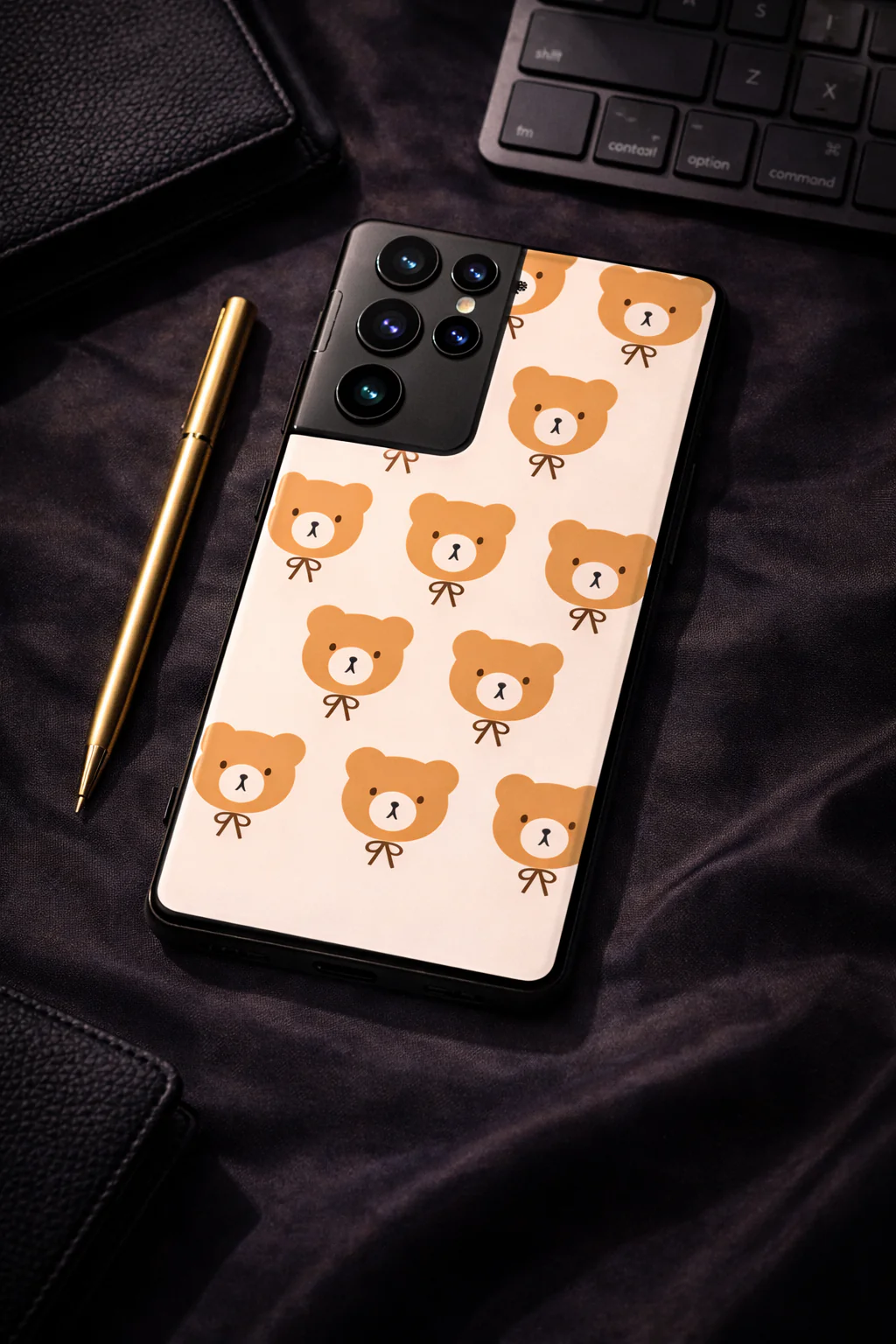 Hello Teddy Premium Glass Back Cover For Galaxy S, A, M & F Series - Image 3