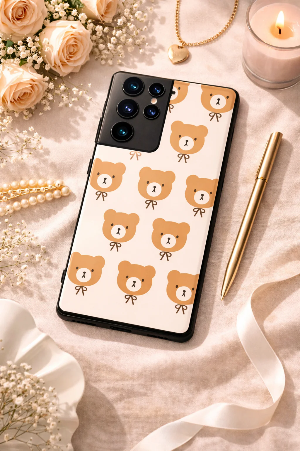 Hello Teddy Premium Glass Back Cover For Galaxy S, A, M & F Series - Image 4