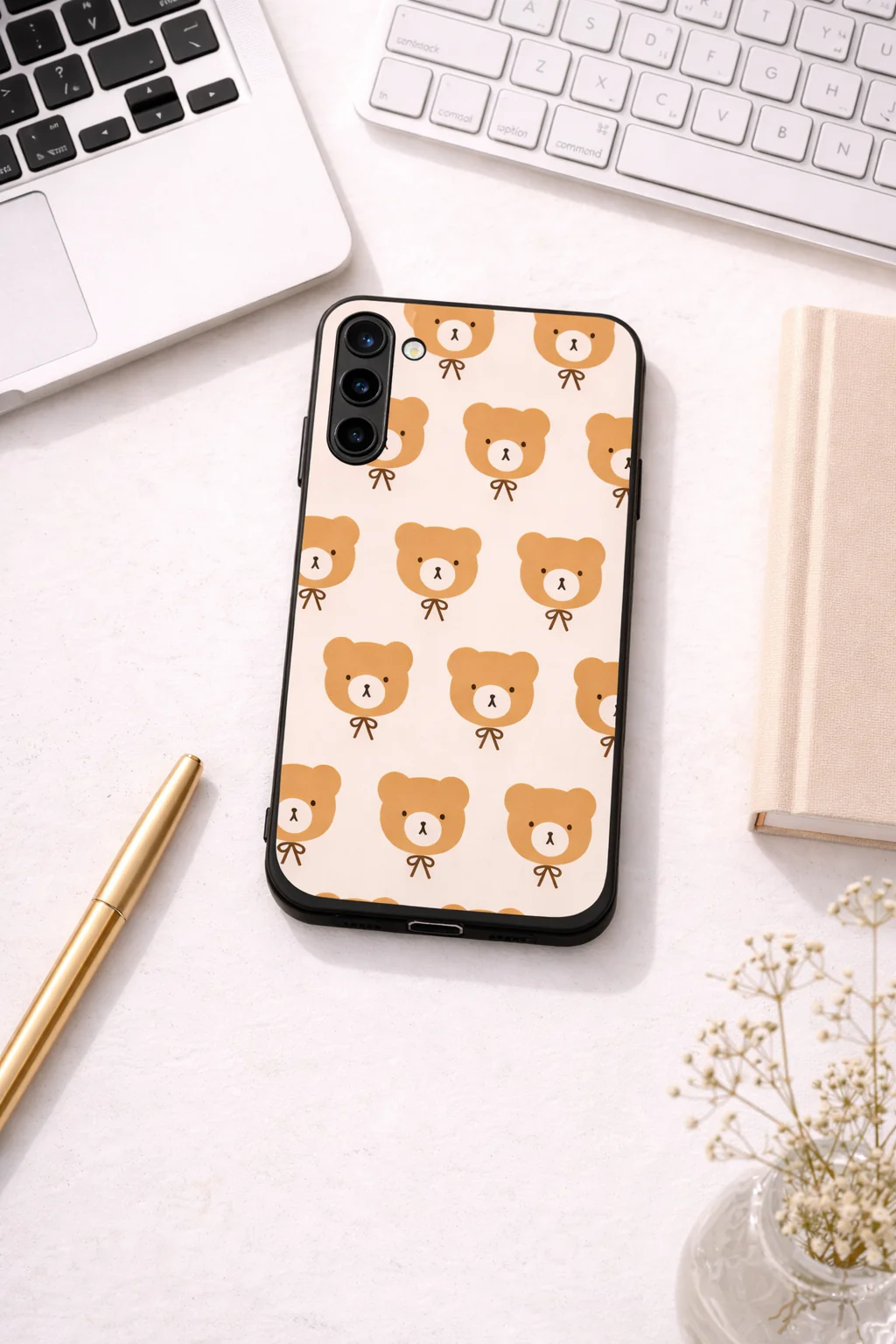 Hello Teddy Premium Glass Back Cover For Galaxy S, A, M & F Series - Image 6