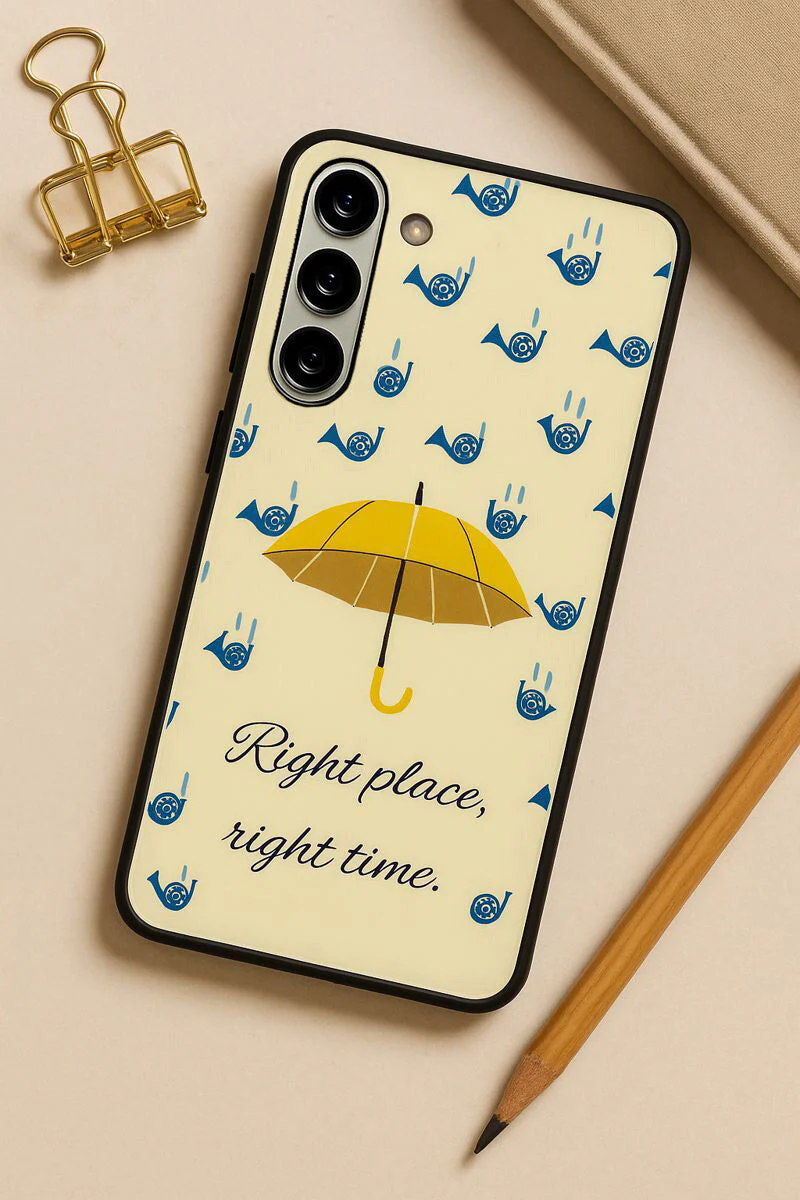 HIMYM Right Place Right Time Premium Glass Back Cover For Galaxy S, A, M & F Series - Image 10