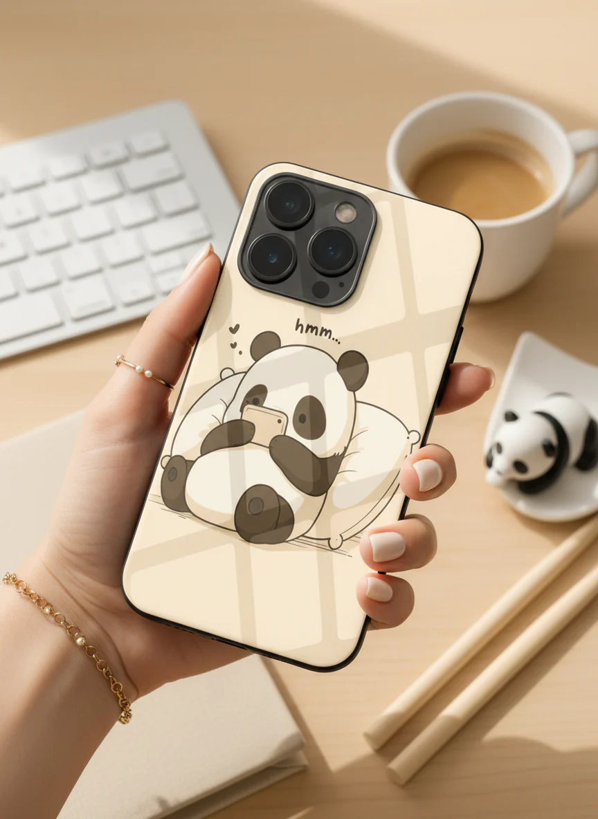 Hmm Panda Premium Glass Back Cover For iPhone 11-17 Models - Image 7