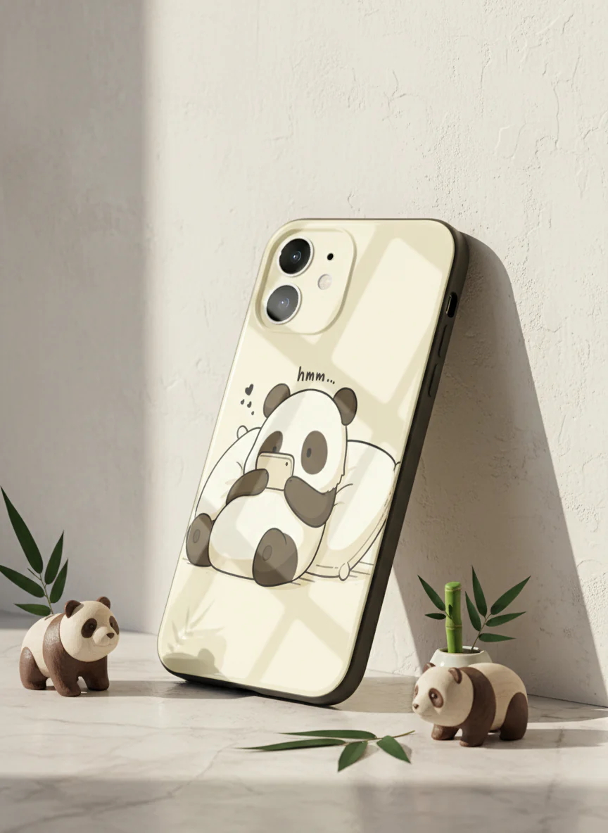 Hmm Panda Premium Glass Back Cover For iPhone 11-17 Models - Image 9