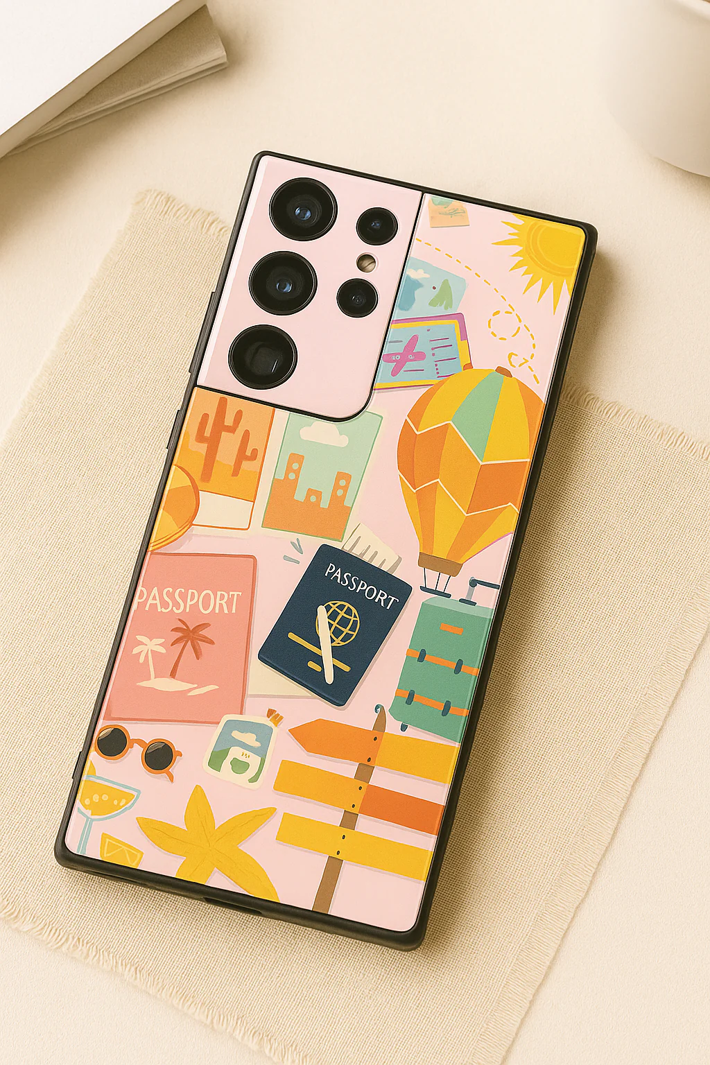 I Love Travelling Premium Glass Back Cover For Galaxy S, A, M & F Series