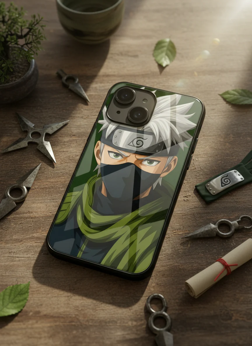 Kakashi Focussed Premium Glass Back Cover For iPhone 11-17 Models - Image 4