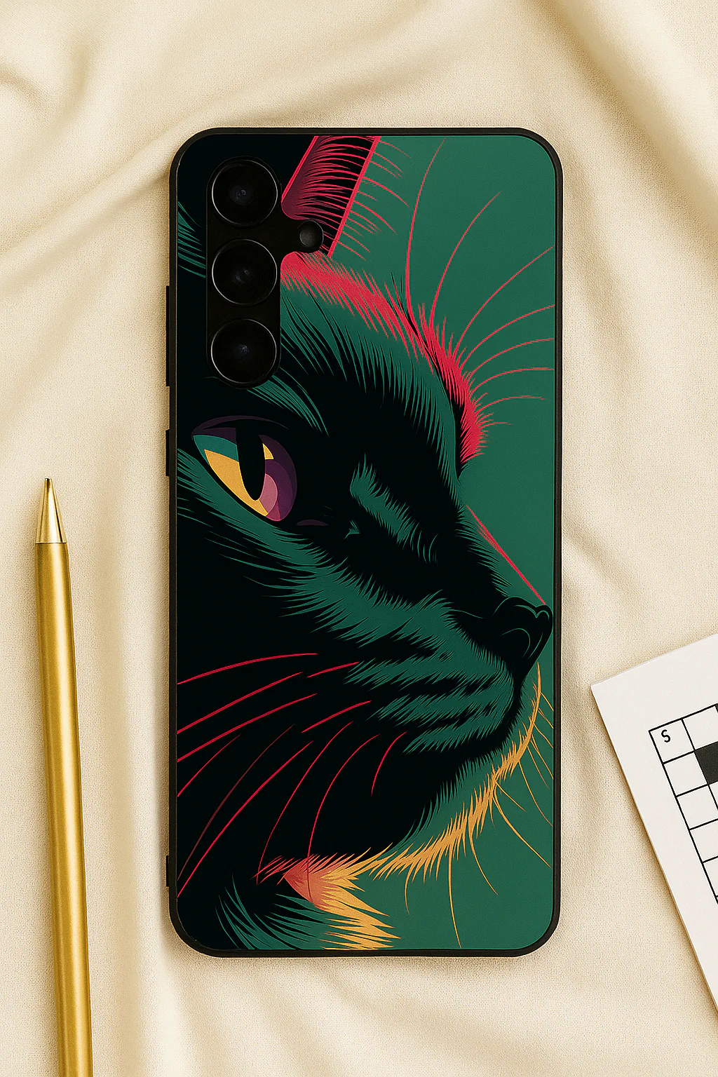 Kitty Abstract Premium Glass Back Cover For Galaxy S, A, M & F Series - Image 2