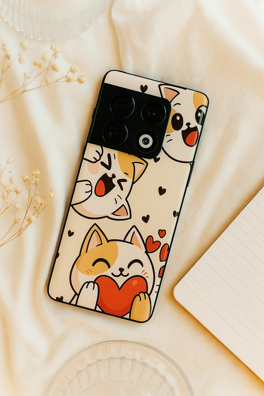 Kitty Love Premium Glass Back Cover For One Plus 13, 12, 11, 10, Nord Series - Image 3