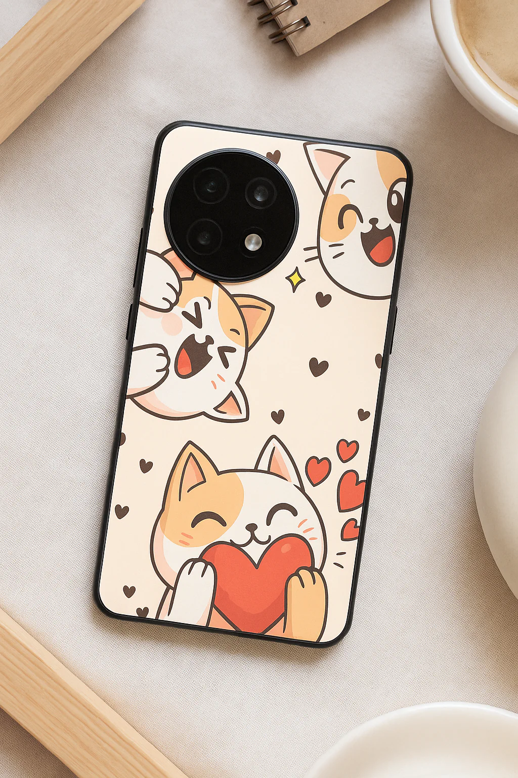 Kitty Love Premium Glass Back Cover For One Plus 13, 12, 11, 10, Nord Series - Image 4