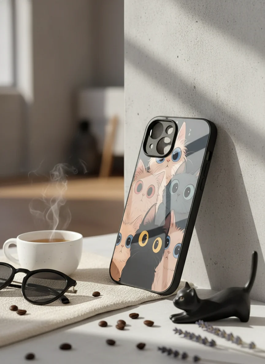Kitty Mania  Premium Glass Back Cover For iPhone 11-17 Models - Image 10