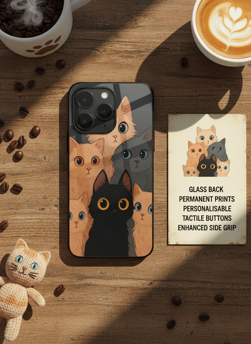 Kitty Mania  Premium Glass Back Cover For iPhone 11-17 Models - Image 4
