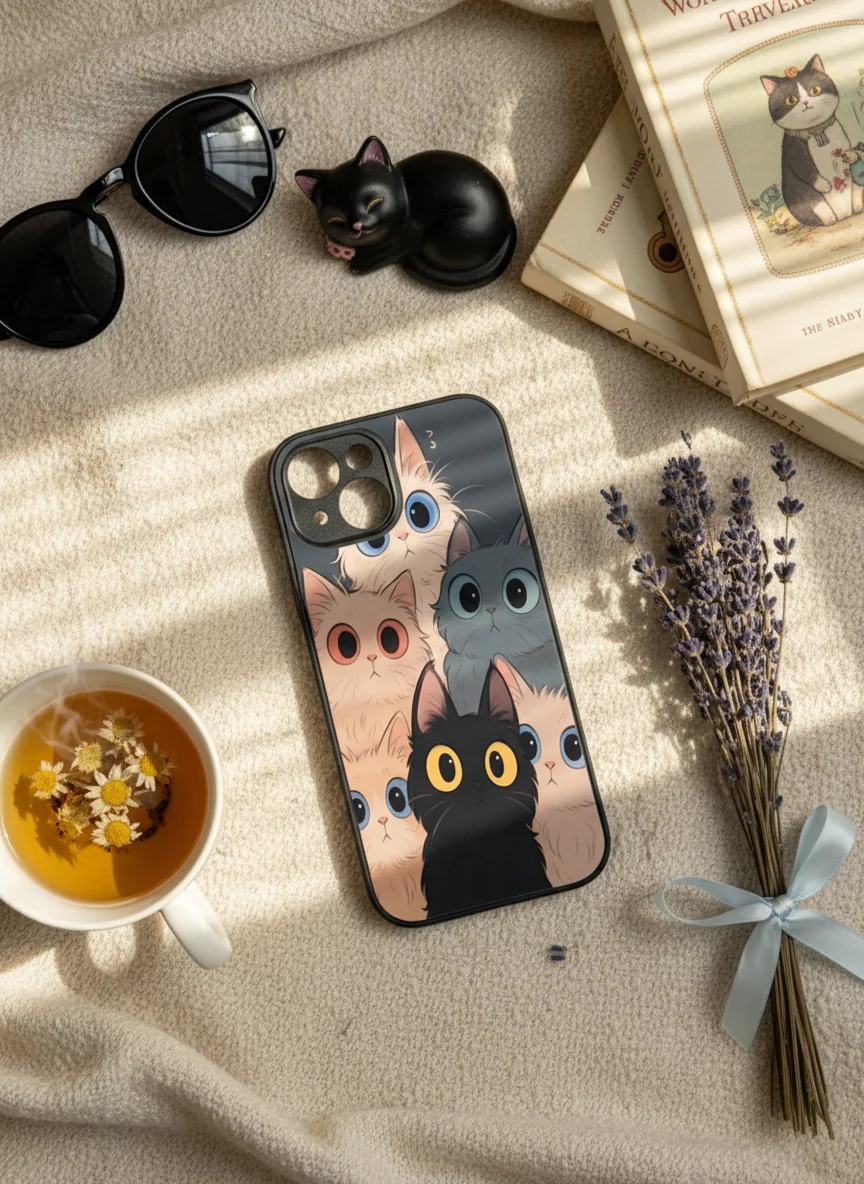 Kitty Mania  Premium Glass Back Cover For iPhone 11-17 Models - Image 5