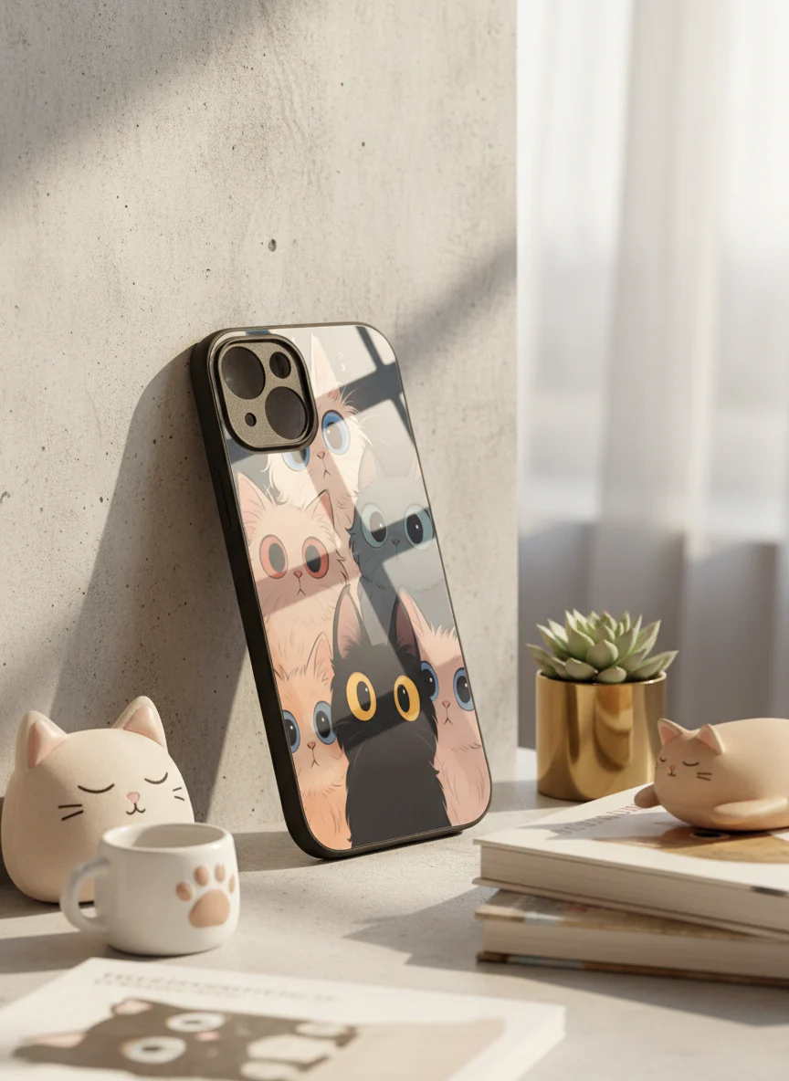 Kitty Mania  Premium Glass Back Cover For iPhone 11-17 Models - Image 7