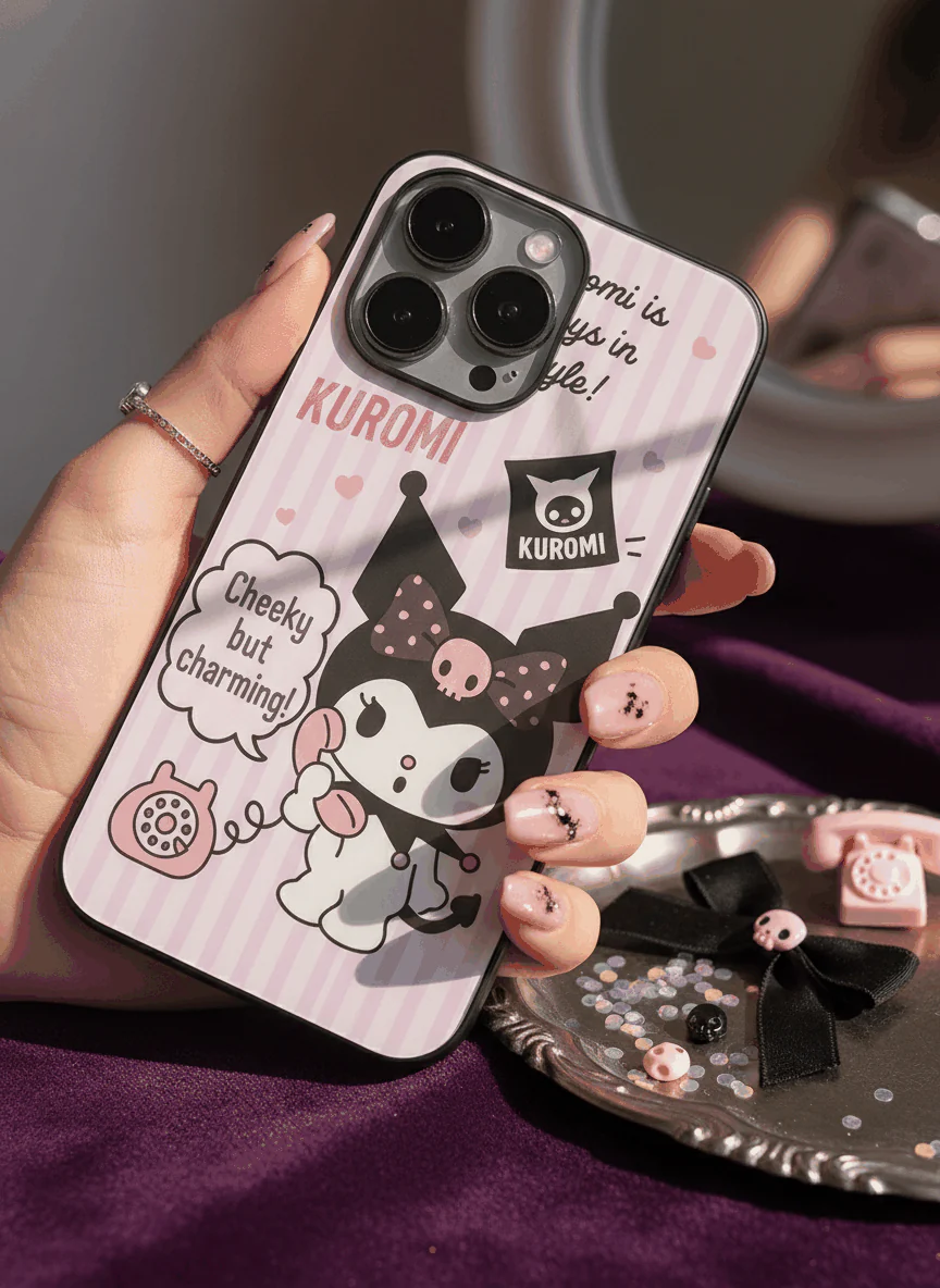 Kuromi Cat Premium Glass Back Cover For iPhone 11-17 Models - Image 10