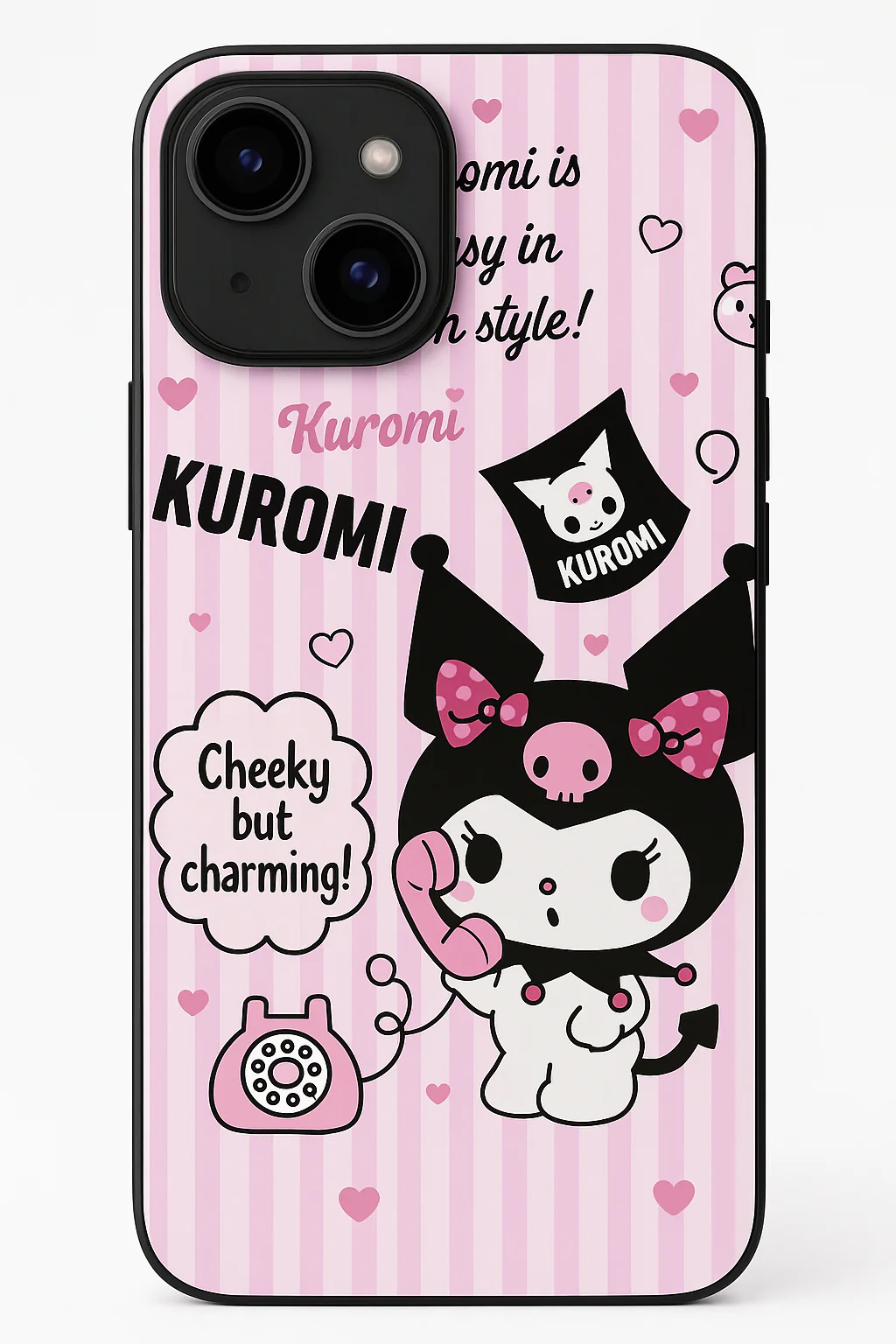 Kuromi Cat Premium Glass Back Cover For iPhone 11-17 Models - Image 12
