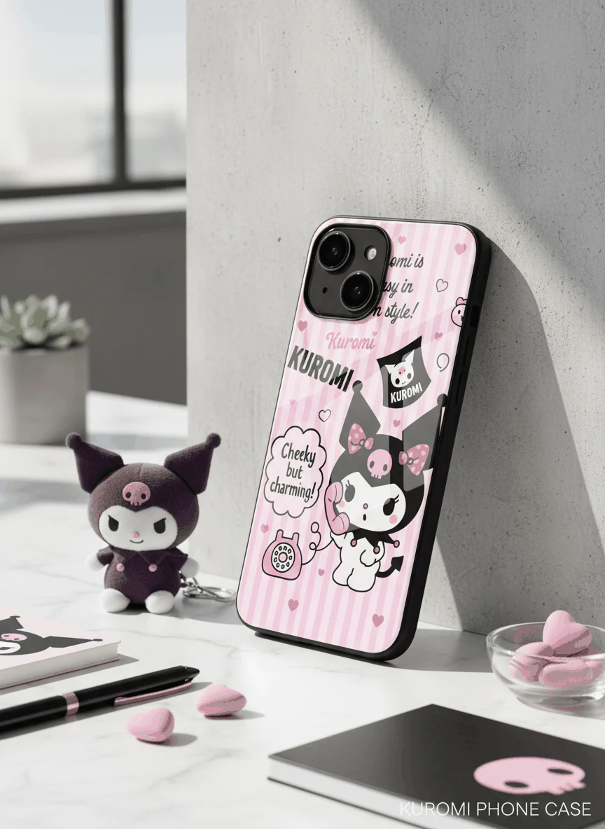 Kuromi Cat Premium Glass Back Cover For iPhone 11-17 Models - Image 9
