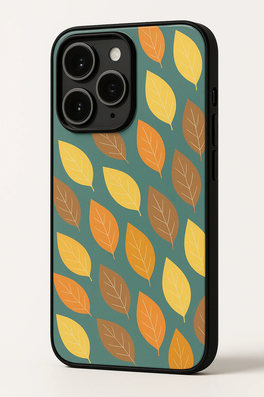 Leaf Pattern Premium Glass Back Cover For iPhone 11-17 Models - Image 3