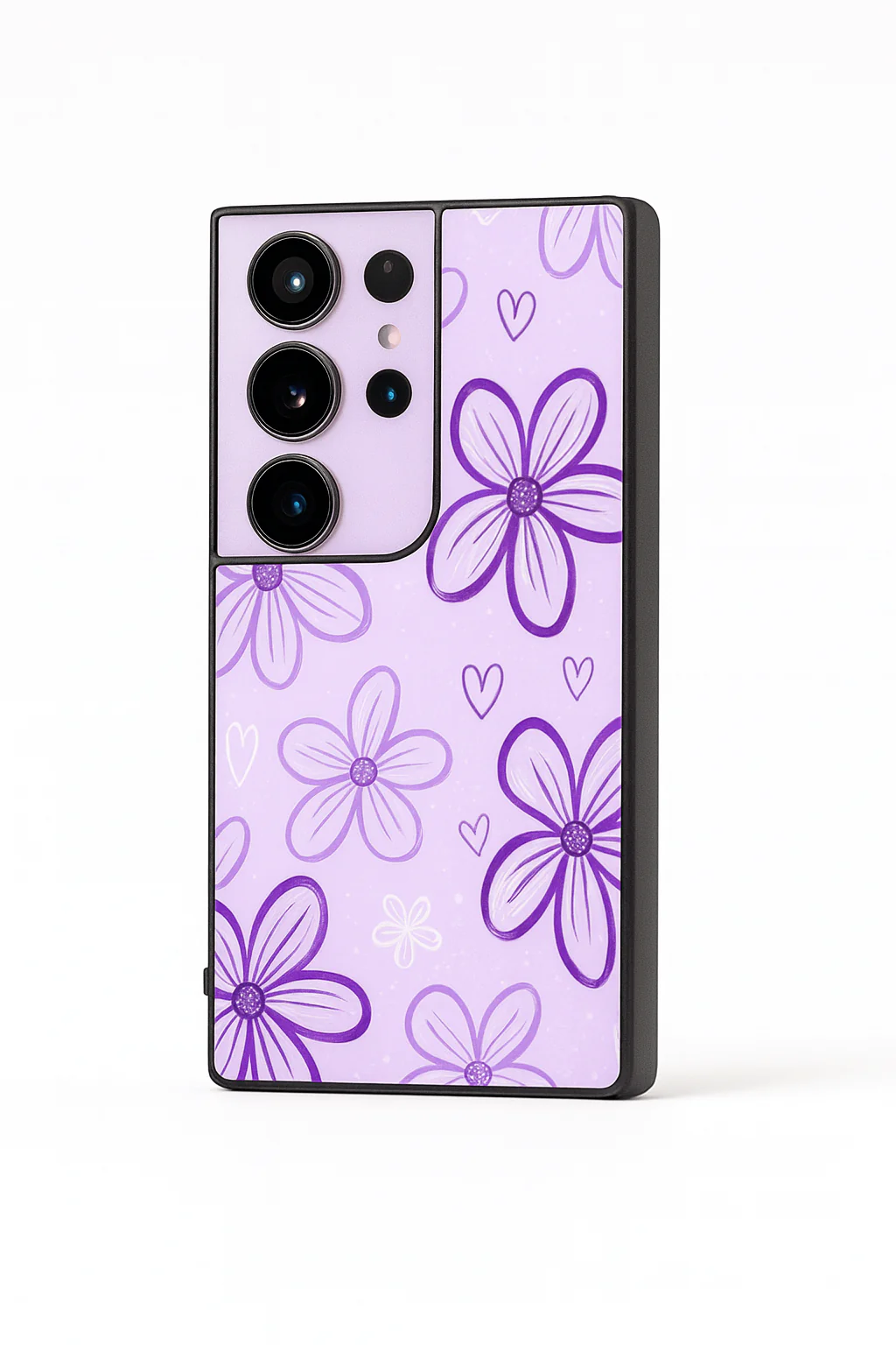 Lilac Bloom Premium Glass Back Cover For Galaxy S, A, M & F Series - Image 3