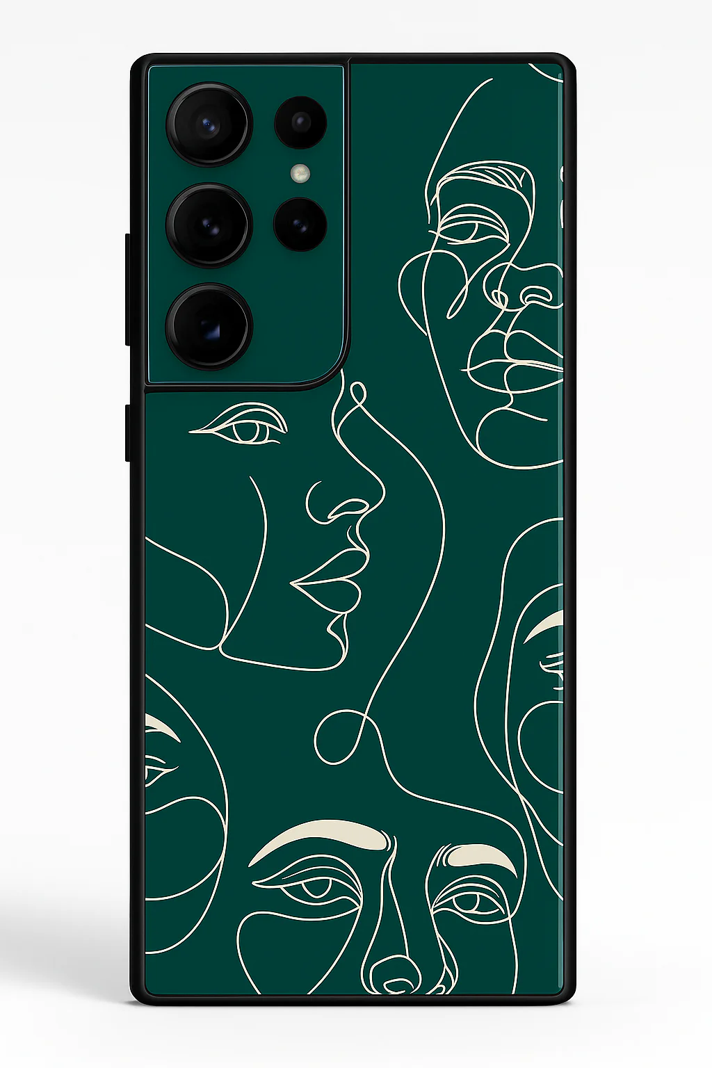 Line Art Lady Premium Glass Back Cover For Galaxy S, A, M & F Series - Image 2