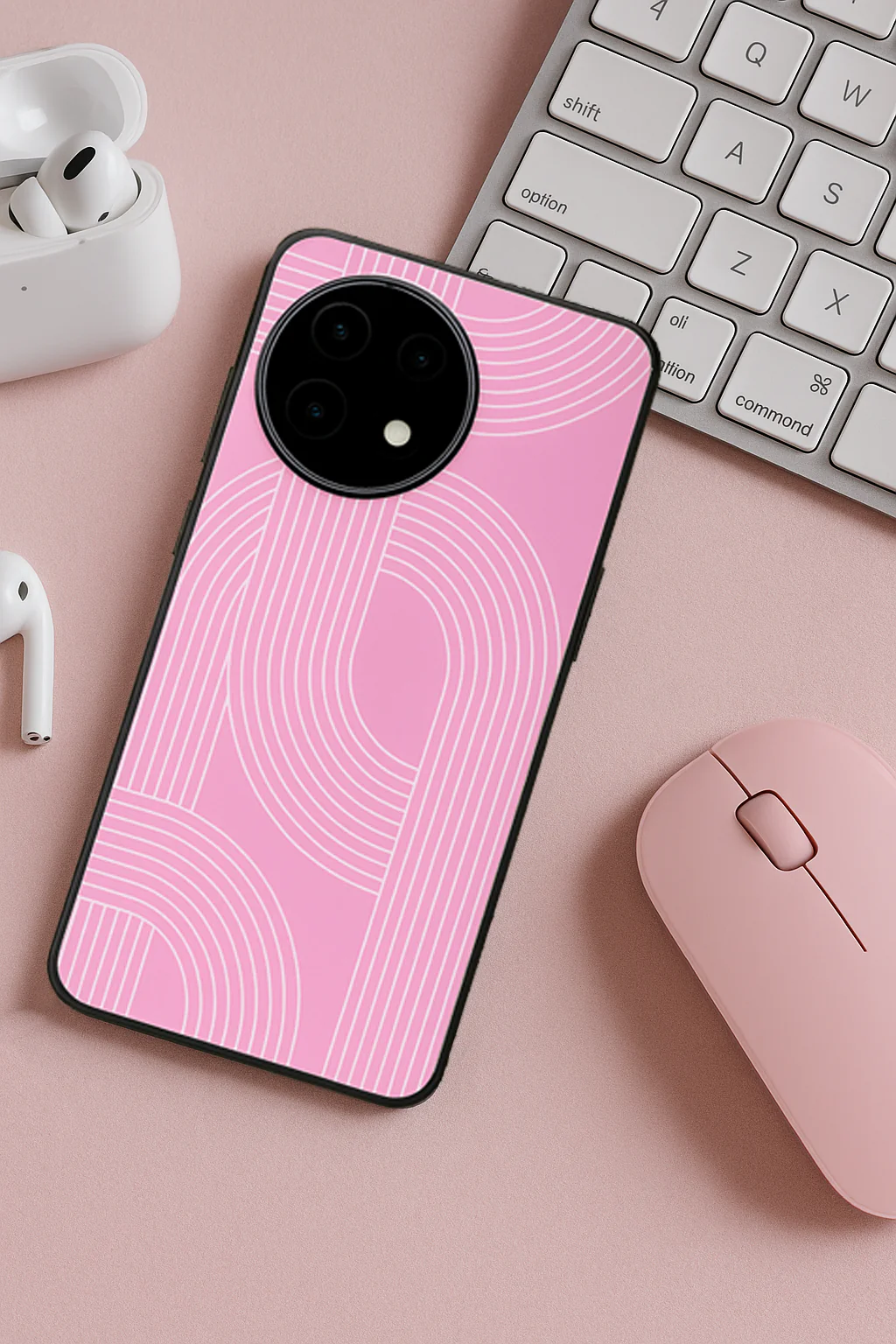 Linear Blush Glass Back Cover For One Plus 13, 12, 11, 10, Nord Series - Image 4