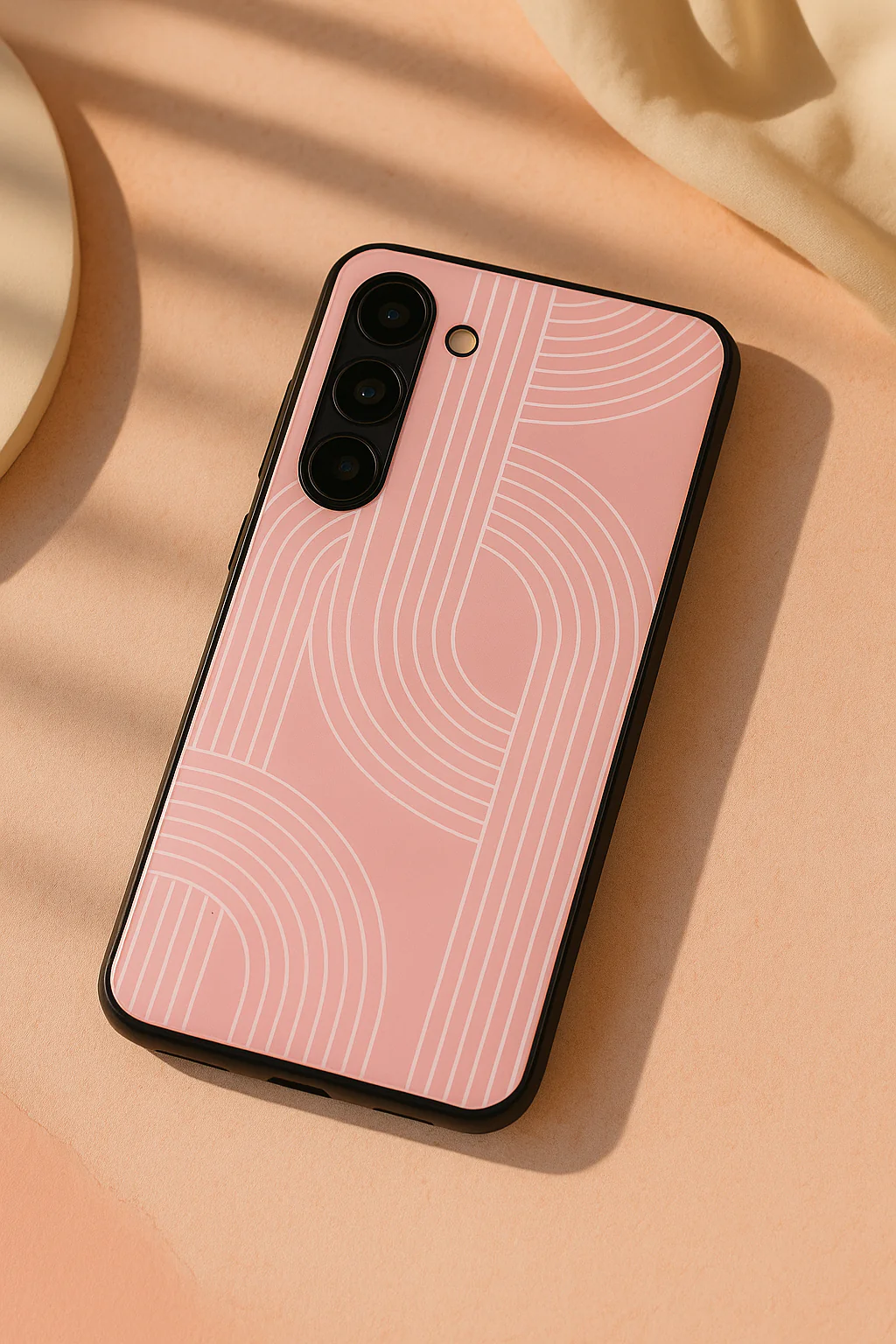 Linear Blush Premium Glass Back Cover For Galaxy S, A, M & F Series - Image 4