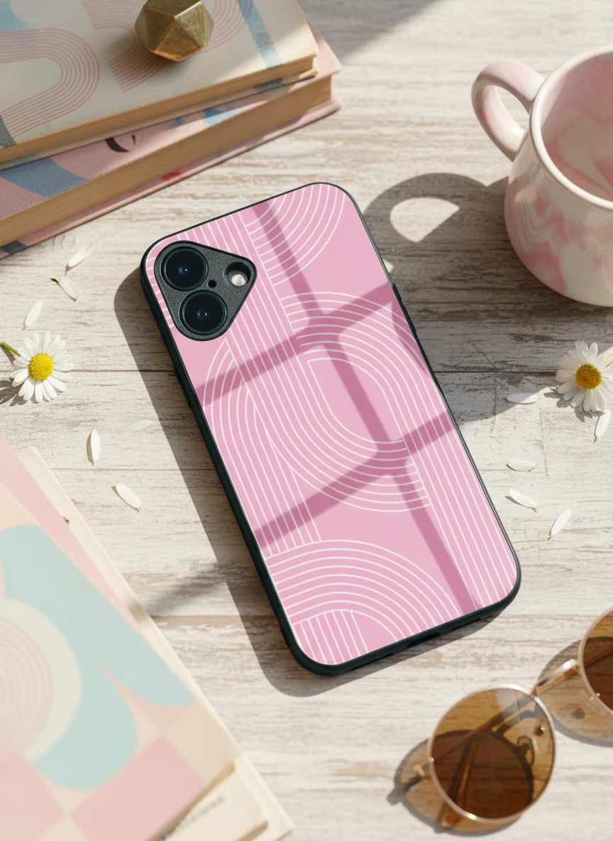 Linear Blush Premium Glass Back Cover For iPhone 11-17 Models - Image 12