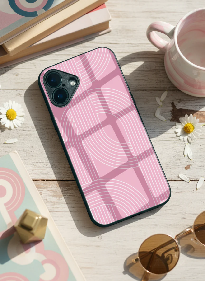 Linear Blush Premium Glass Back Cover For iPhone 11-17 Models - Image 5