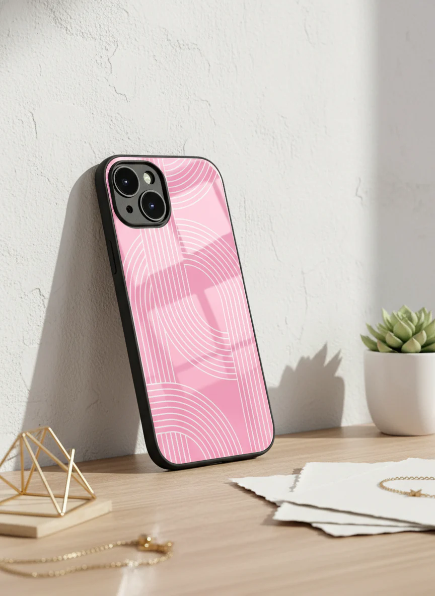 Linear Blush Premium Glass Back Cover For iPhone 11-17 Models - Image 6