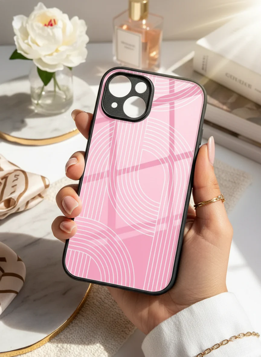 Linear Blush Premium Glass Back Cover For iPhone 11-17 Models - Image 7