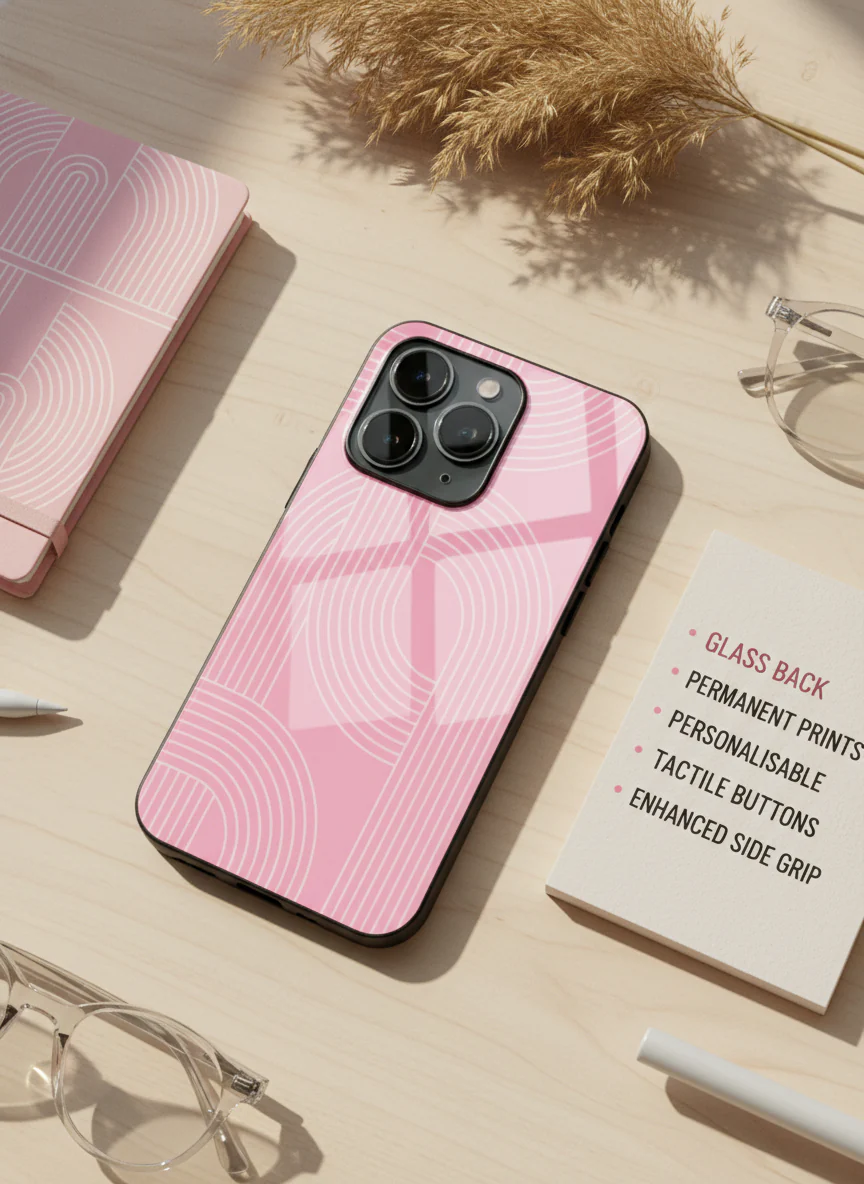 Linear Blush Premium Glass Back Cover For iPhone 11-17 Models - Image 8
