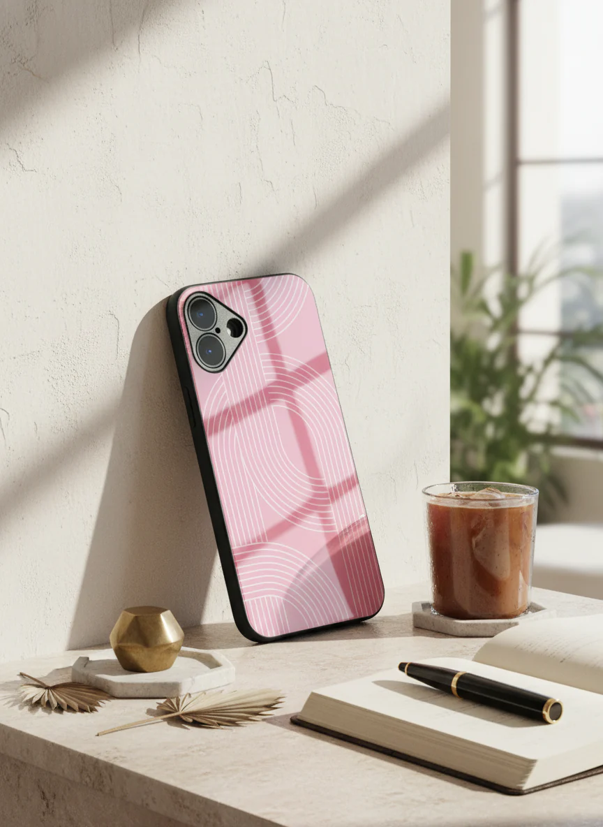 Linear Blush Premium Glass Back Cover For iPhone 11-17 Models - Image 9