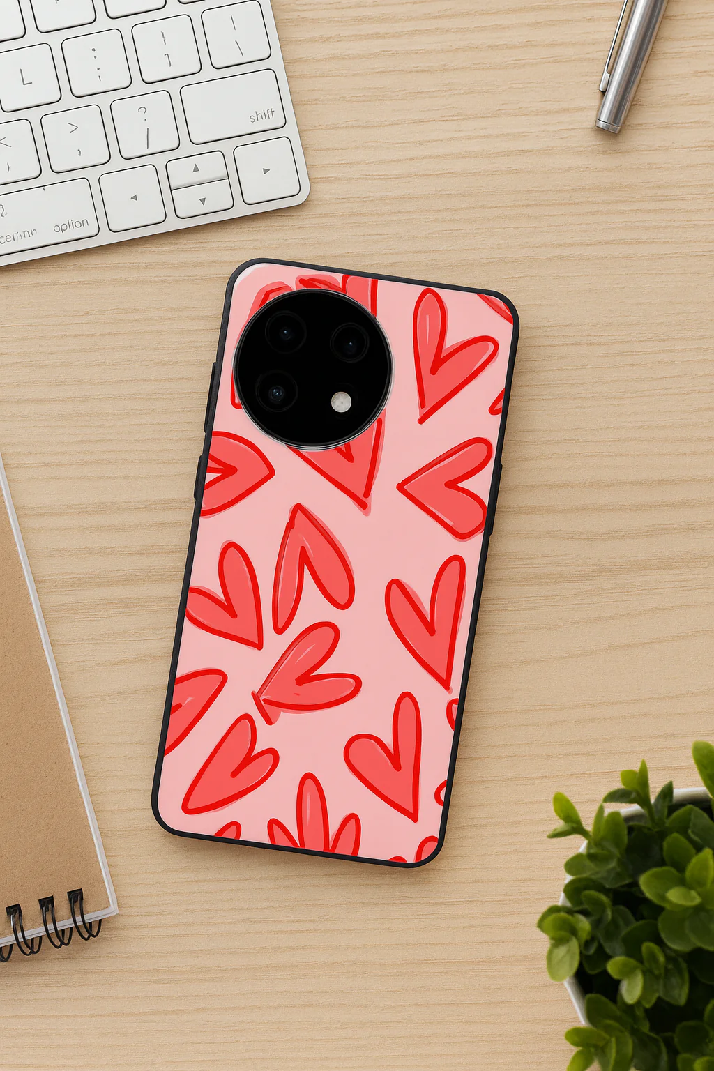 Love Doodles Glass Back Cover For One Plus 13, 12, 11, 10, Nord Series