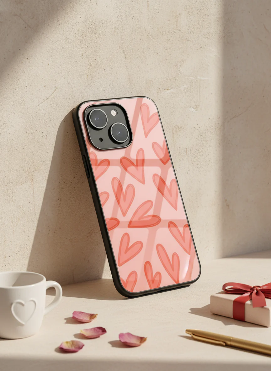 Love Doodles Premium Glass Back Cover For iPhone 11-17 Models - Image 15