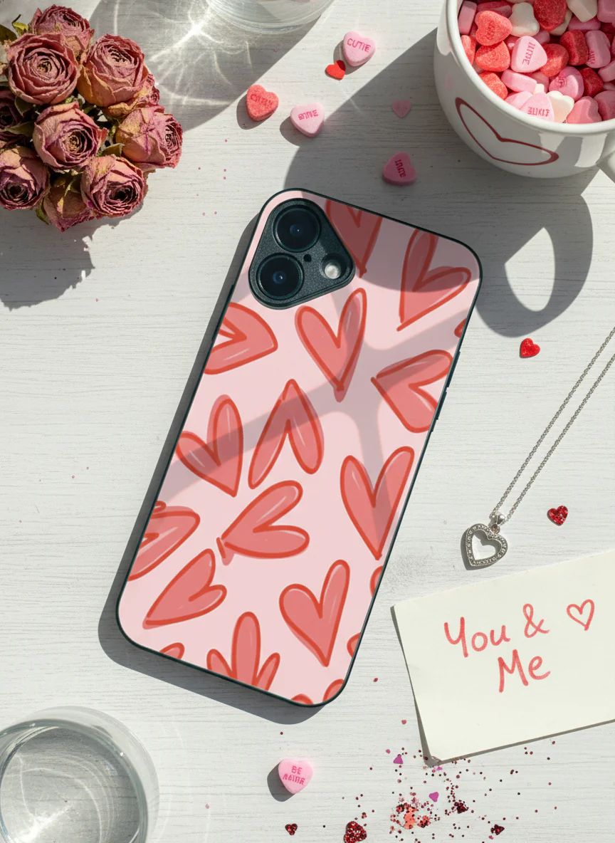 Love Doodles Premium Glass Back Cover For iPhone 11-17 Models - Image 2