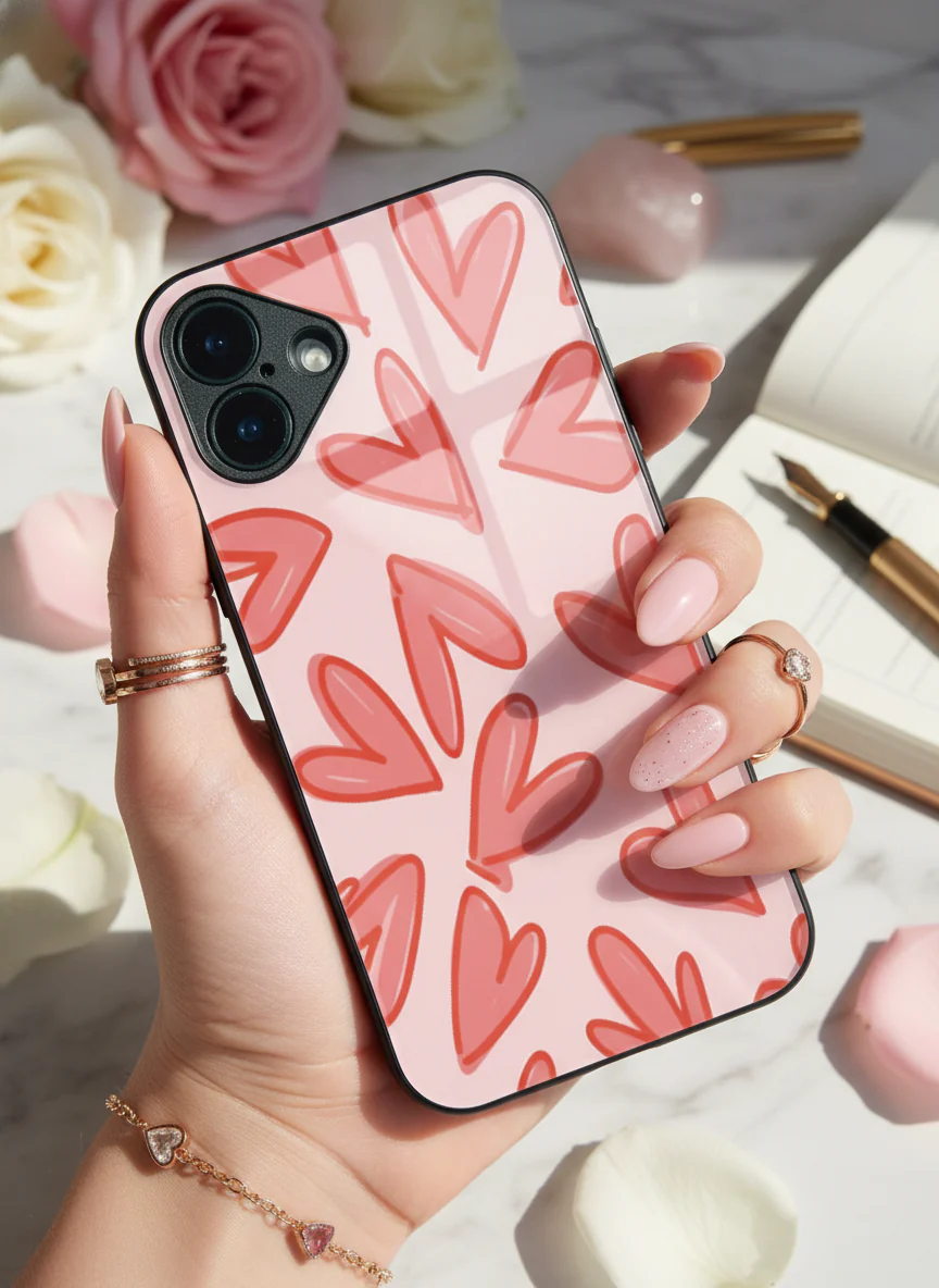 Love Doodles Premium Glass Back Cover For iPhone 11-17 Models - Image 4