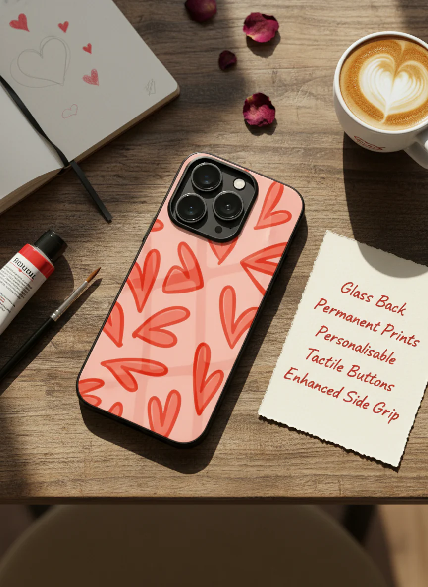 Love Doodles Premium Glass Back Cover For iPhone 11-17 Models - Image 5