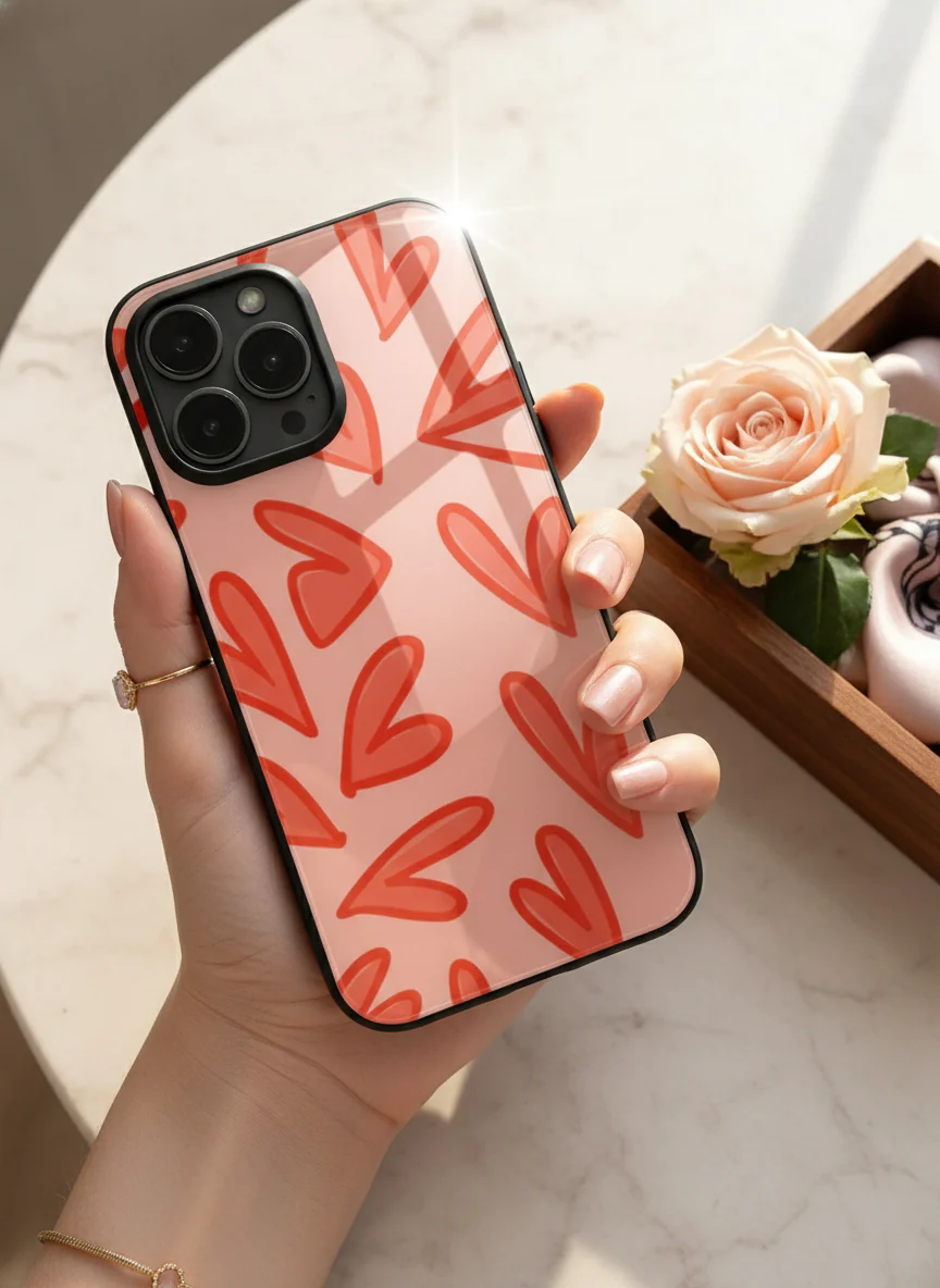 Love Doodles Premium Glass Back Cover For iPhone 11-17 Models - Image 7