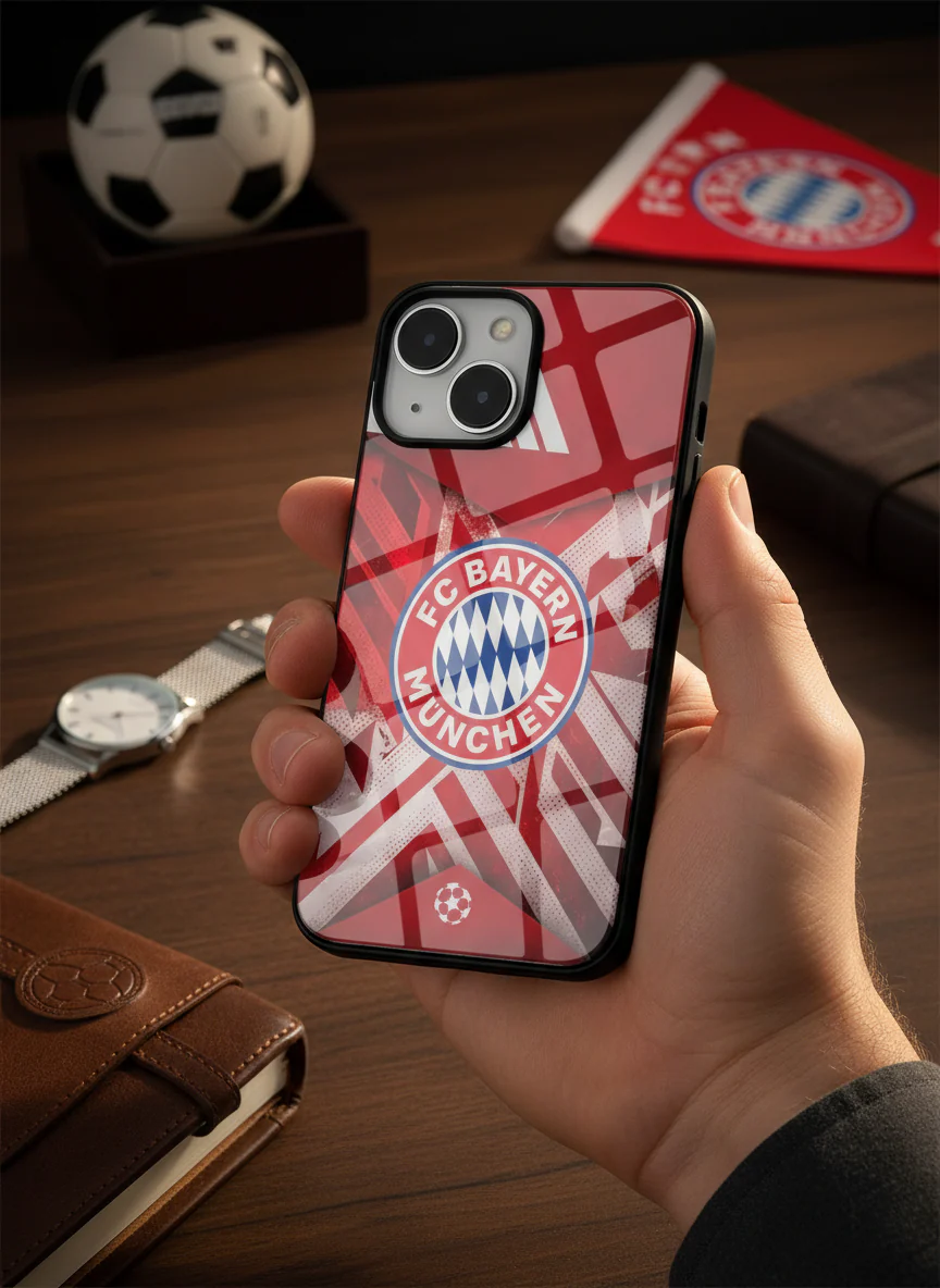 Matchday Bayern Premium Glass Back Cover For iPhone 11-17 Models - Image 3