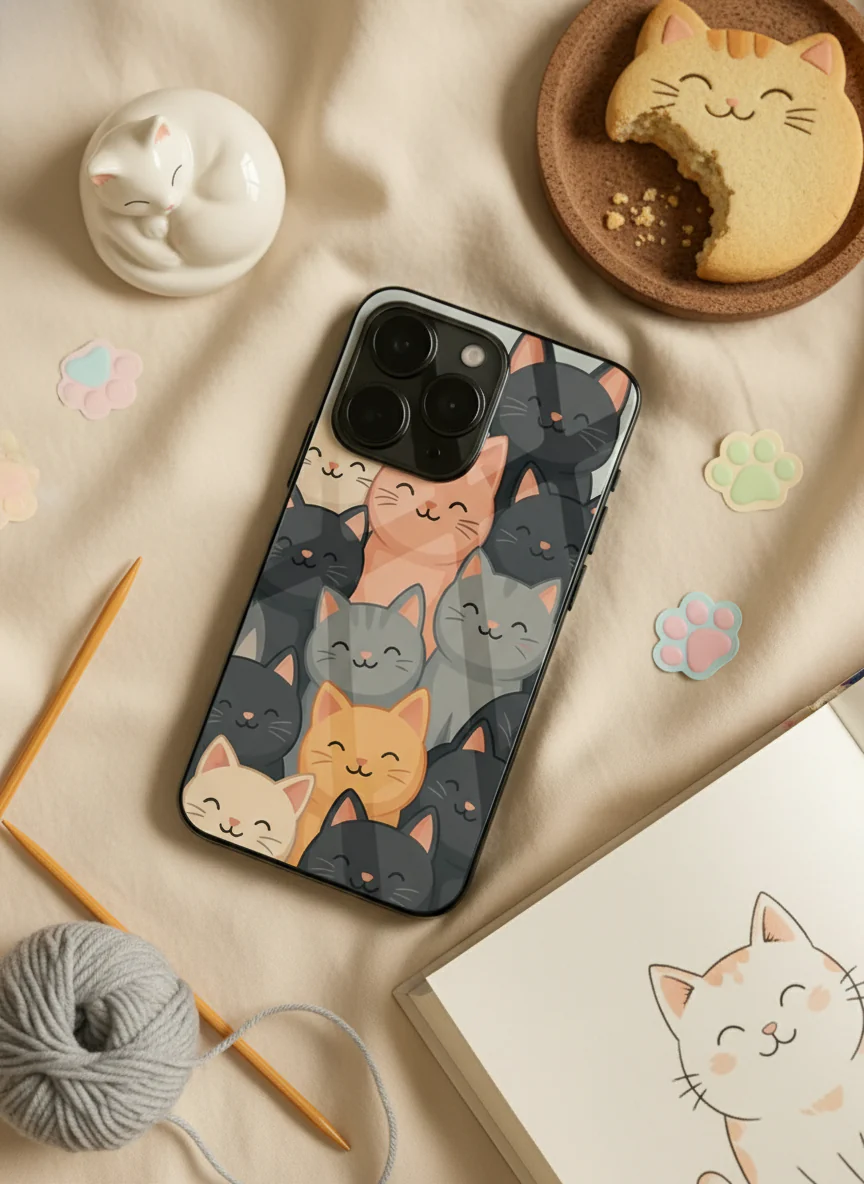 Meow Mix Premium Glass Back Cover For iPhone 11-17 Models - Image 2