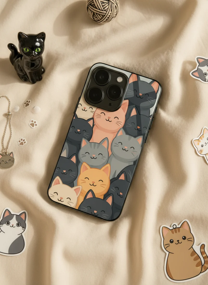Meow Mix Premium Glass Back Cover For iPhone 11-17 Models - Image 7
