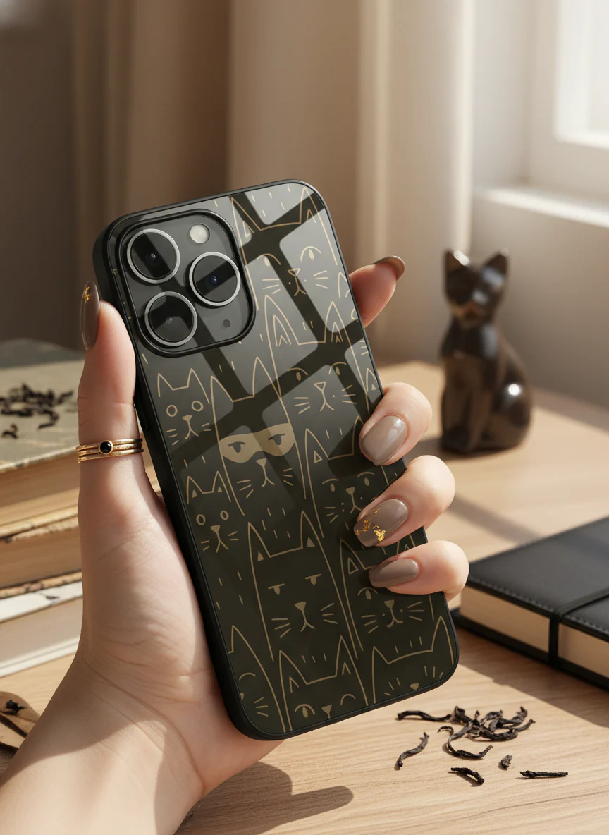 Meow You Too Premium Glass Back Cover For iPhone 11-17 Models - Image 9