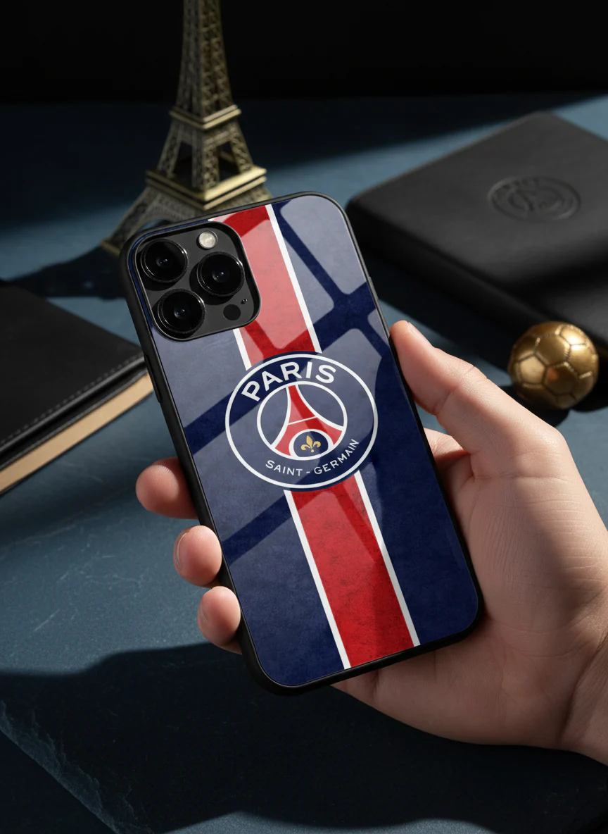 Midnight Paris Premium Glass Back Cover For iPhone 11-17 Models