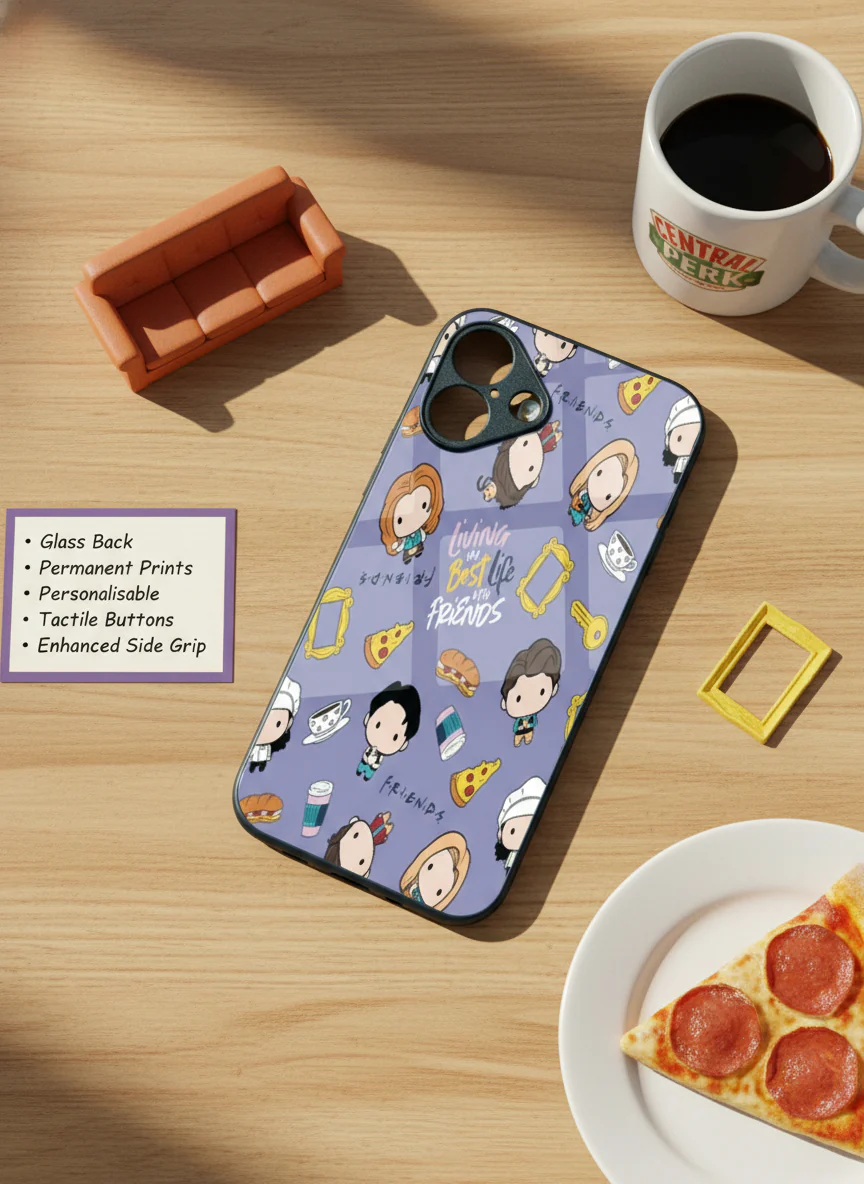 Mini FRIENDS Premium Glass Back Cover For iPhone 11-17 Models - Image 11