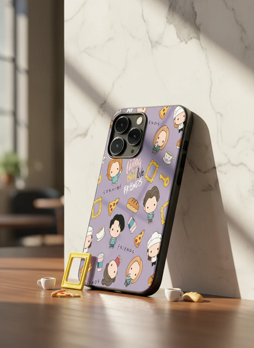 Mini FRIENDS Premium Glass Back Cover For iPhone 11-17 Models - Image 12