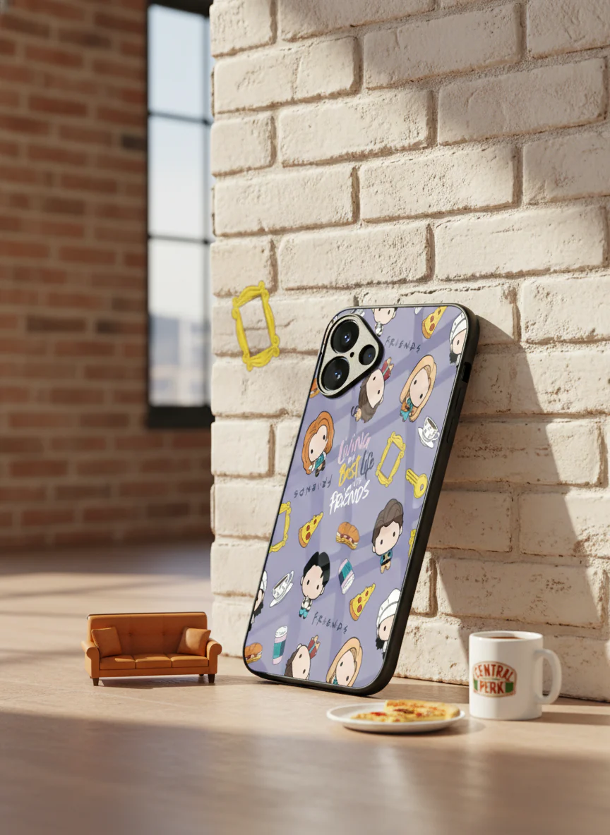 Mini FRIENDS Premium Glass Back Cover For iPhone 11-17 Models - Image 3
